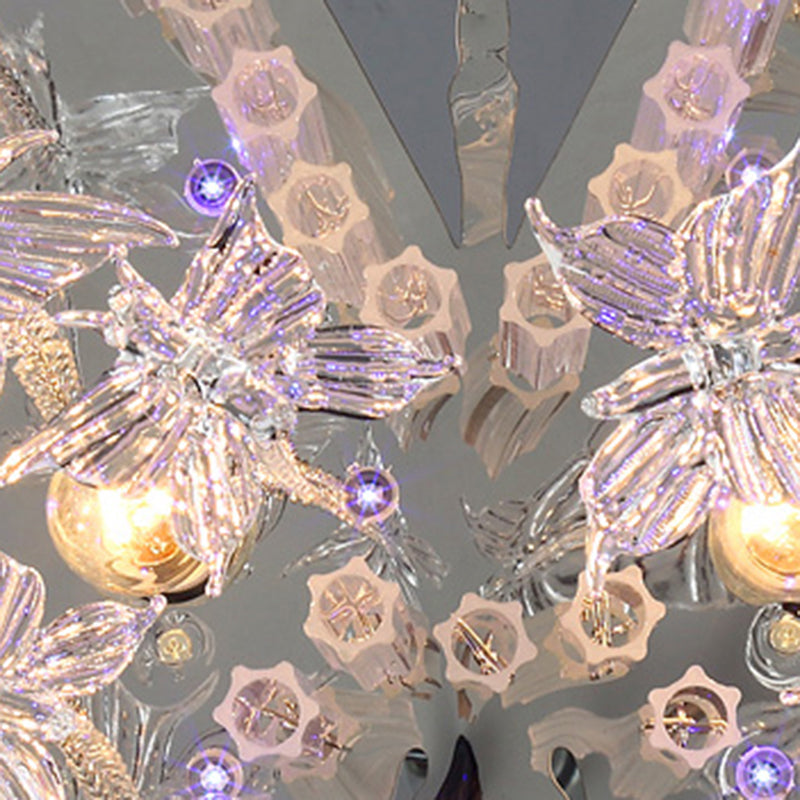 Glittering Butterfly Ceiling Lamp With Clear Crystal Mount Light - Perfect For Kindergarten