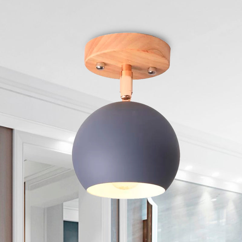 Nordic Adjustable Semi Flush Ceiling Light Fixture - Black/Gray/White/Pink/Green Orbit Design