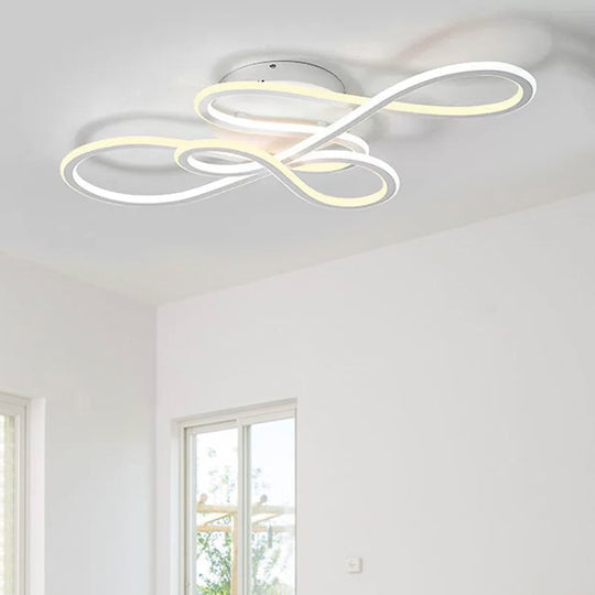 31.5"/39" Modern Acrylic LED Semi-Flush Ceiling Light - Twisted Design, Warm/White Light for Living Room