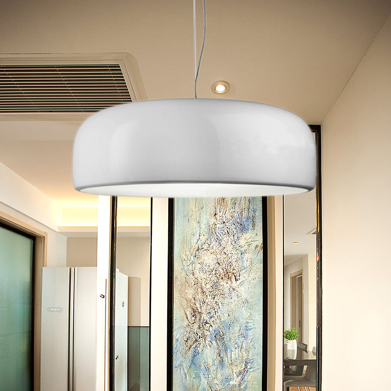 Modern Black/White Dome Hanging Ceiling Light Single Head Metal Pendant Fixture - 14/19/23.5 Wide