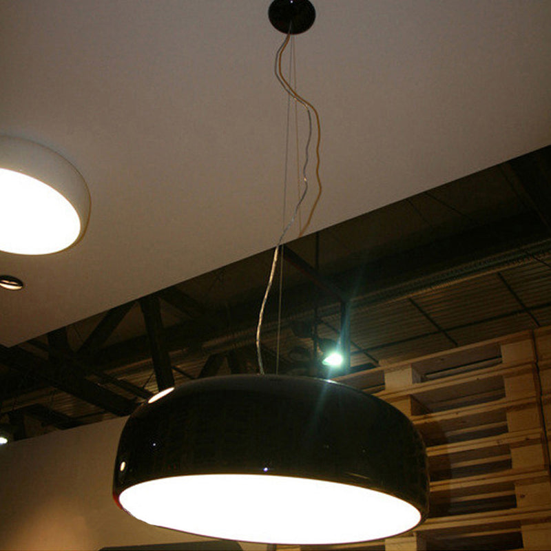 Modern Black/White Dome Hanging Ceiling Light Single Head Metal Pendant Fixture - 14/19/23.5 Wide