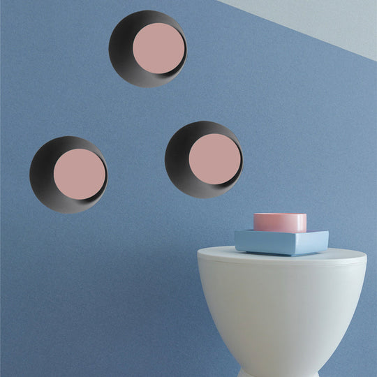 Dot Sconce Light: Macaron Style Metal Candy Colored Wall Lamp For Study Room & Kitchen Pink / 10