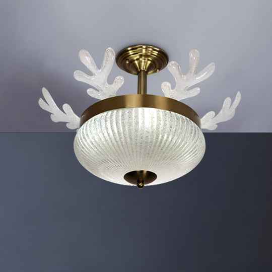 Prismatic Glass Ceiling Light - Nordic 8-Head Gold Antler Design