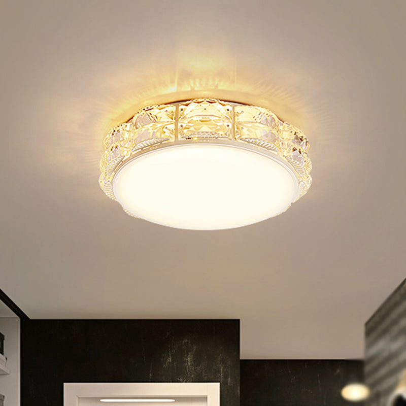 Minimalist Crystal Led Flush Lamp In Black/White: Square/Round Ceiling Mount Light Fixture

Note: