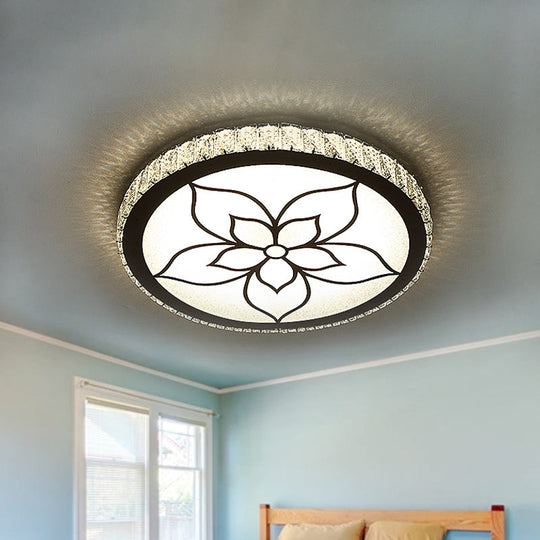 Sleek LED Flush Mount Ceiling Light with Crystal Rectangle Shade