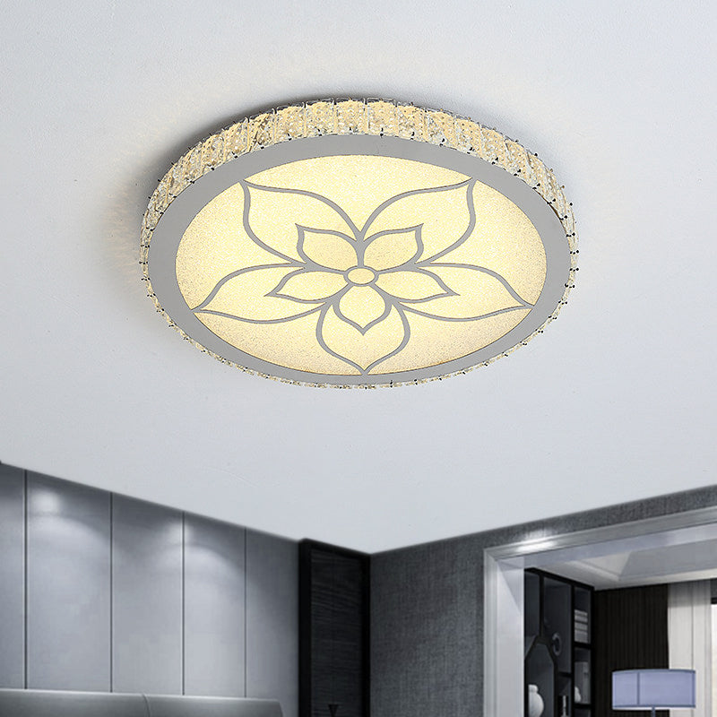 Sleek LED Flush Mount Ceiling Light with Crystal Rectangle Shade