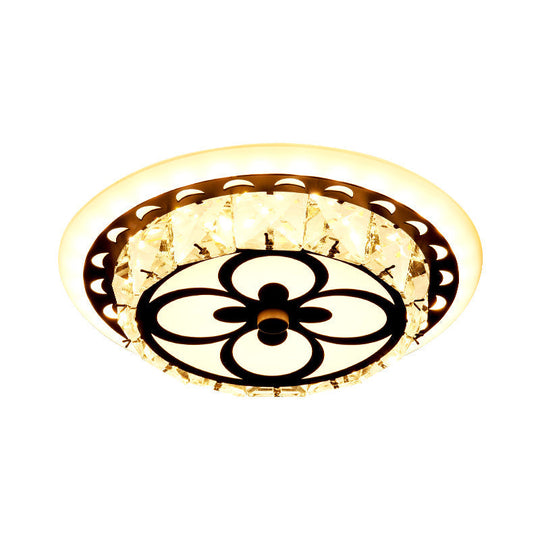 Modern Crystal Flush Mount LED Ceiling Lamp in Chrome for Corridors