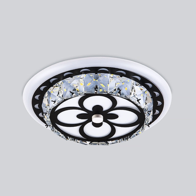 Modern Crystal Flush Mount LED Ceiling Lamp in Chrome for Corridors