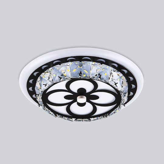 Modern Crystal Flush Mount LED Ceiling Lamp in Chrome for Corridors