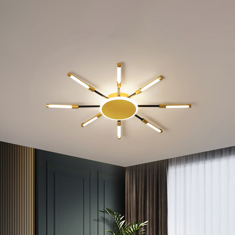 Minimalist Gold Sputnik Semi Mount Led Ceiling Lamp Warm/White Light 23.5/39 Width / 23.5 White