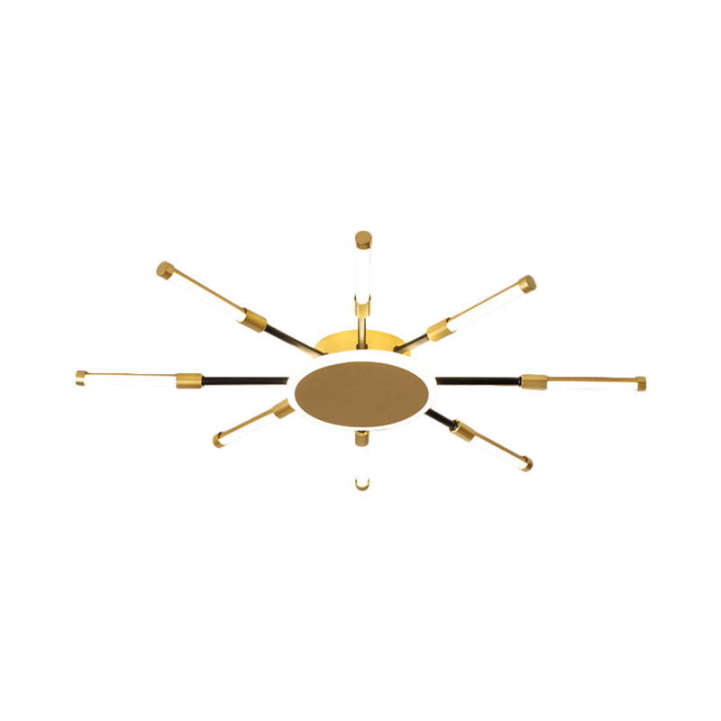 Minimalist Gold Sputnik Semi Mount Led Ceiling Lamp Warm/White Light 23.5/39 Width