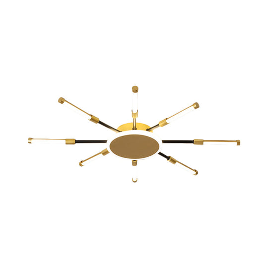 Minimalist Gold Sputnik Semi Mount Led Ceiling Lamp Warm/White Light 23.5/39 Width