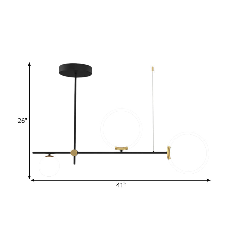 Sleek Metal Crossed Line Island Light - Simplicity 3 Heads