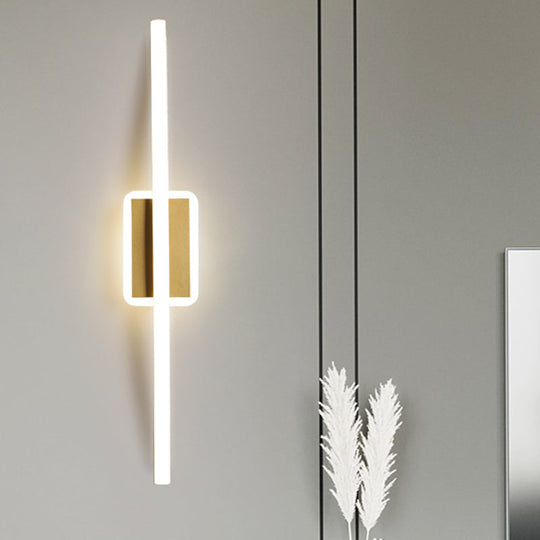 Curved Linear Aluminum Led Wall Sconce In Simplicity Gold/Coffee - Ideal Dining Room Lighting Gold