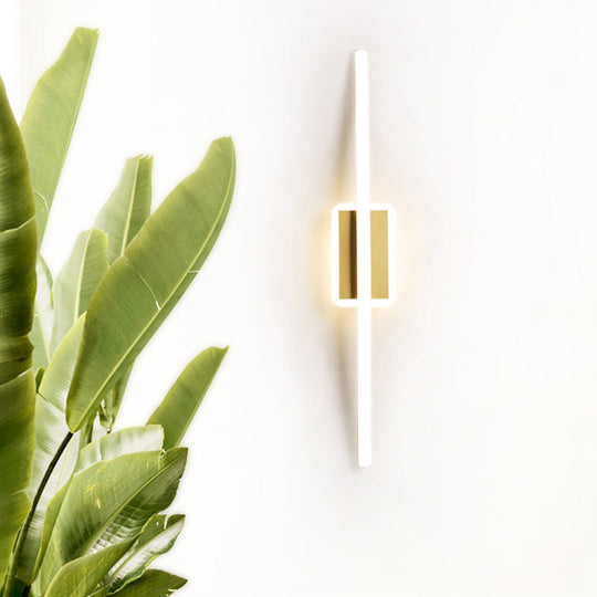 Curved Linear Aluminum Led Wall Sconce In Simplicity Gold/Coffee - Ideal Dining Room Lighting