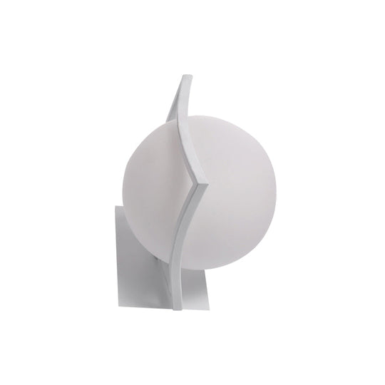 Modern White Sphere Opal Glass Kitchen Wall Sconce With 1 Light