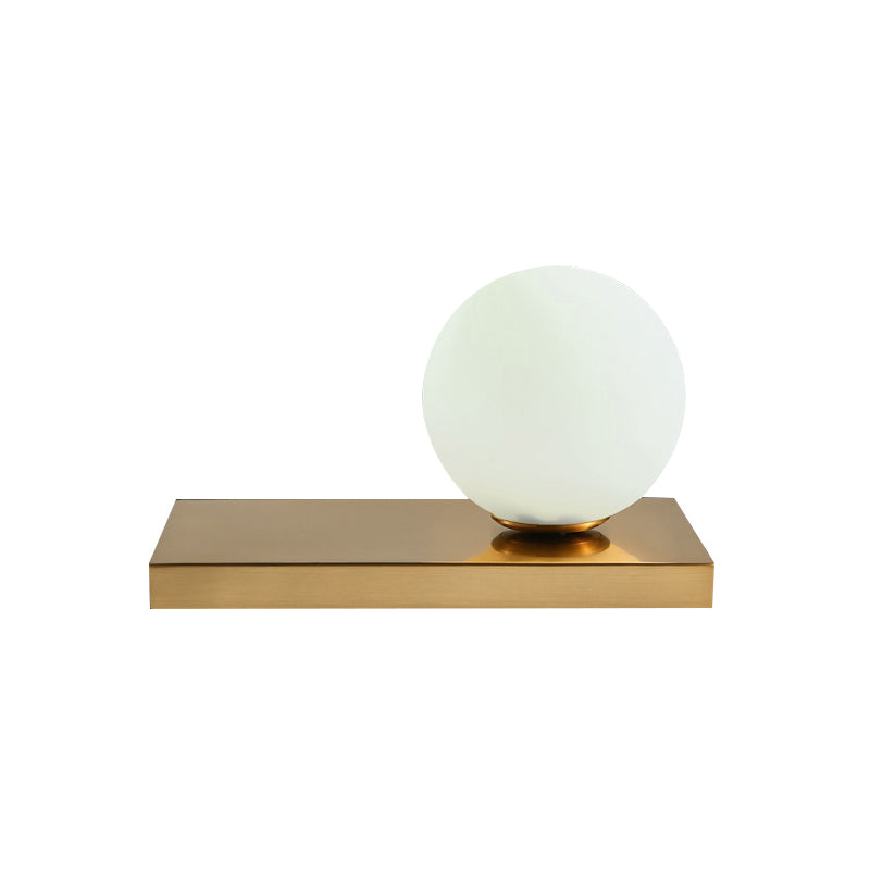 Opal Glass Global Table Lamp - Stylish 1 Light Modern Lighting With Gold Metal Base