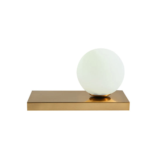 Opal Glass Global Table Lamp - Stylish 1 Light Modern Lighting With Gold Metal Base