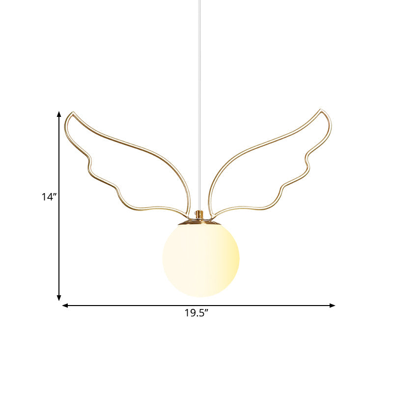 Modern Frosted Glass Ball Pendulum Light: 1-Head Gold Hanging Lamp Kit With Unique Design: