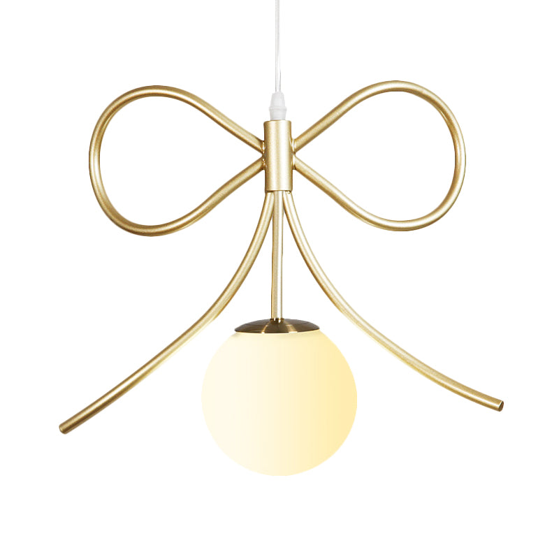 Modern Frosted Glass Ball Pendulum Light: 1-Head Gold Hanging Lamp Kit With Unique Design: