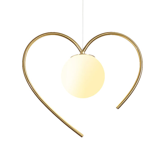 Modern Frosted Glass Ball Pendulum Light: 1-Head Gold Hanging Lamp Kit With Unique Design: