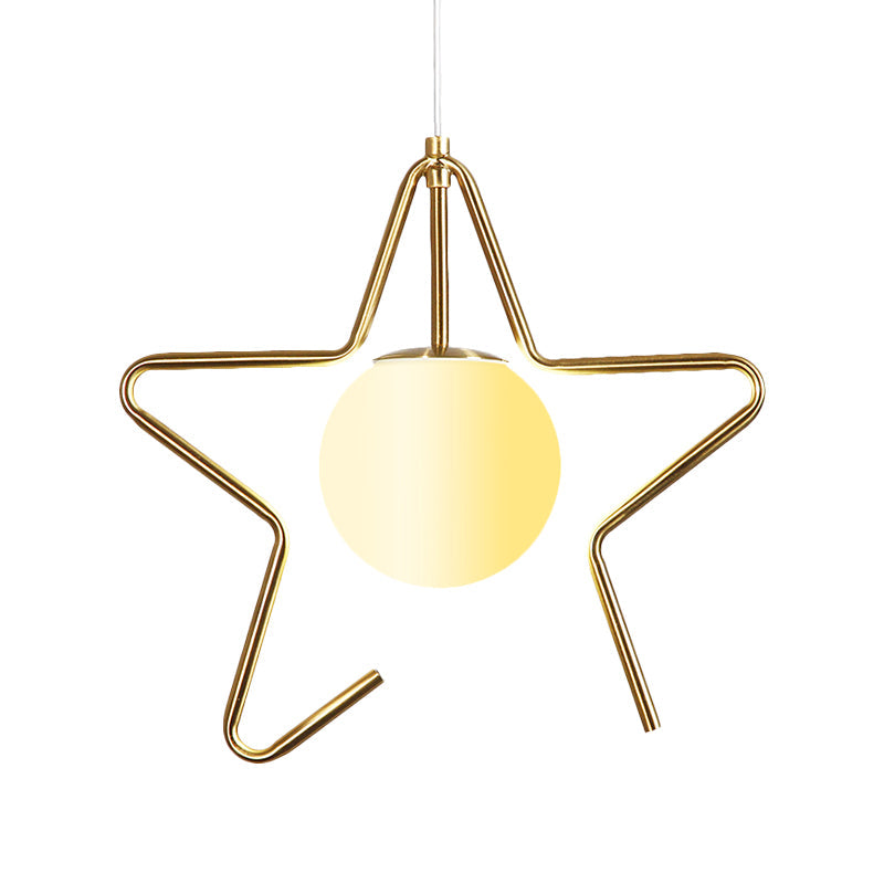 Modern Frosted Glass Ball Pendulum Light: 1-Head Gold Hanging Lamp Kit With Unique Design: