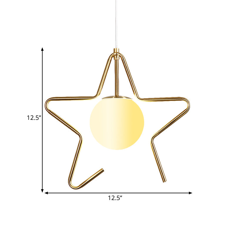 Modern Frosted Glass Ball Pendulum Light: 1-Head Gold Hanging Lamp Kit With Unique Design: