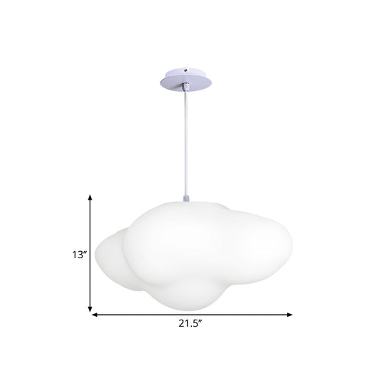 Cartoon Cloud 1-Head Plastic Hanging Light For Playroom