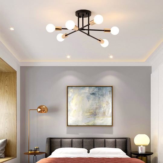 Modern Stacked Linear Ceiling Light: Energy Saving Semi Flushmount for Hotels