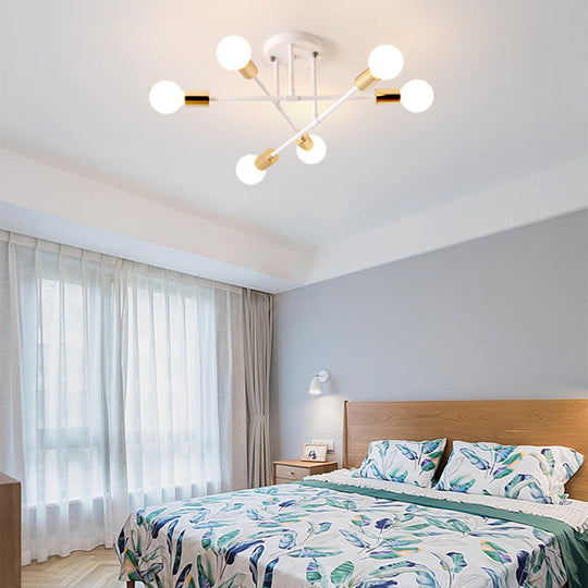 Modern Stacked Linear Ceiling Light: Energy Saving Semi Flushmount for Hotels