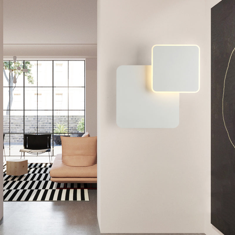 Sleek Slim Panel Wall Light - Stylish Wood Acrylic Sconce For Corridor & Kitchen White / Square