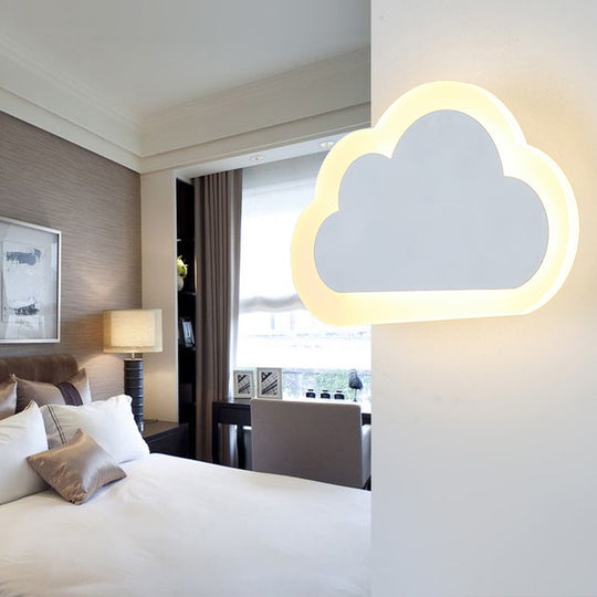 Sleek White Slim Sconce For Stylish Bedroom Lighting / Cloud