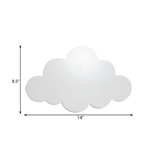 Cloud-Shaped Led Wall Lamp For Kindergarten With White Finish - Ideal Corridors