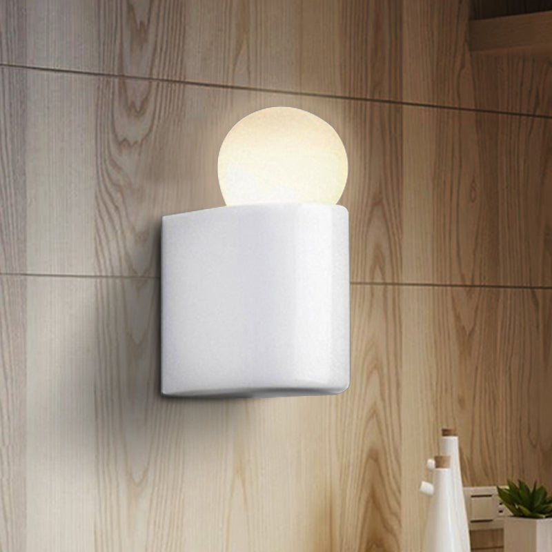 Modern Led Milk Glass Wall Lamp With White Ball Design Available In Small Medium And Large Sizes Or