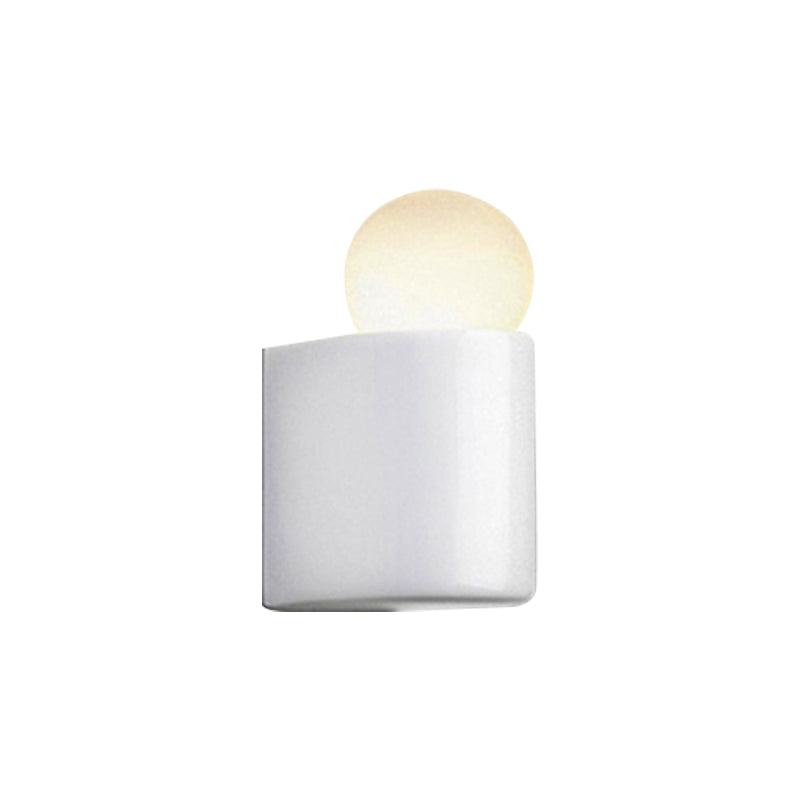 Modern Led Milk Glass Wall Lamp With White Ball Design Available In Small Medium And Large Sizes Or