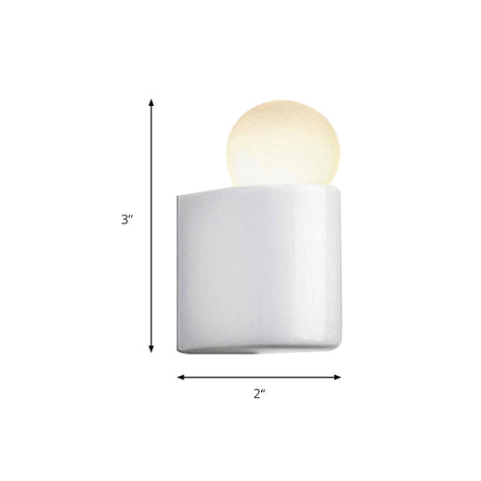 Modern Led Milk Glass Wall Lamp With White Ball Design Available In Small Medium And Large Sizes Or