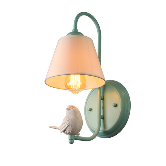 Pigeon Deco Tapered Wall Sconce With Modern Metal Shade Single Head Light