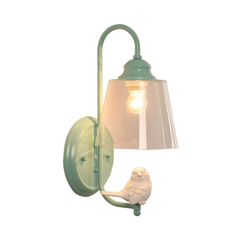 Pigeon Deco Tapered Wall Sconce With Modern Metal Shade Single Head Light