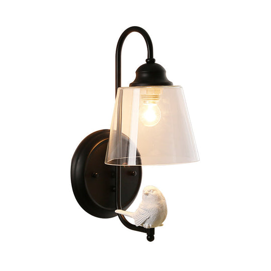 Pigeon Deco Tapered Wall Sconce With Modern Metal Shade Single Head Light