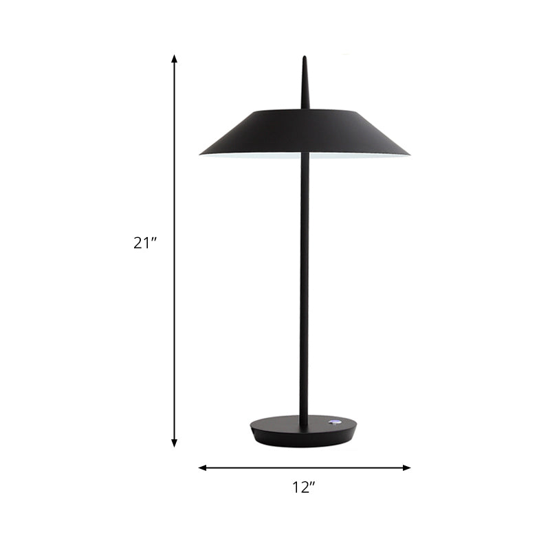 Contemporary Metal Led Cone Table Lamp - Black/White/Gold Ideal For Living Room