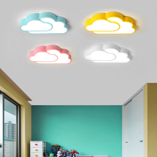 Macaron Cloud Kindergarten Ceiling Light - Acrylic Candy-Colored Flush