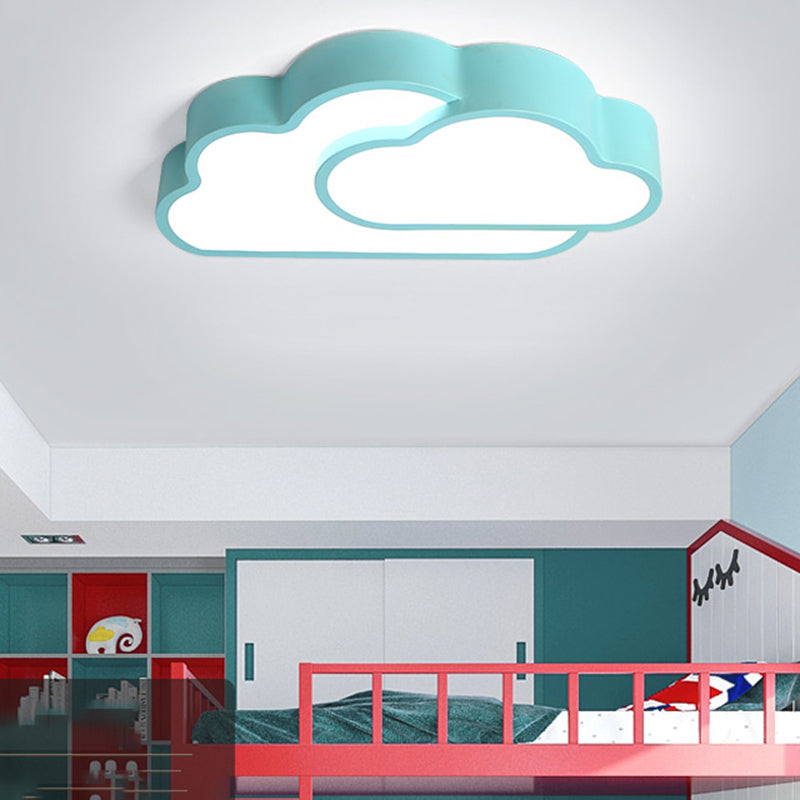 Macaron Cloud Kindergarten Ceiling Light - Acrylic Candy-Colored Flush