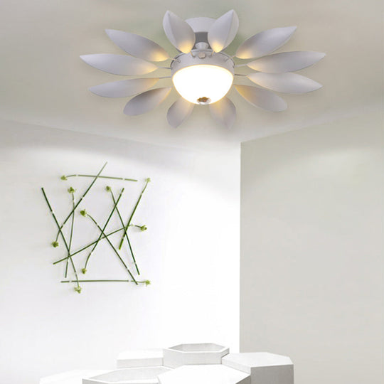 Candy Colored Metal Leaf Ceiling Light for Kindergarten - Single Head Fixture