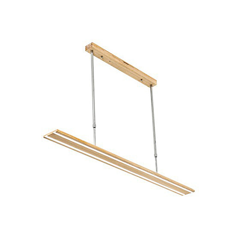 Modern Led Drop Pendant With Wood Shade - 1-Light Linear Ceiling Light Fixture