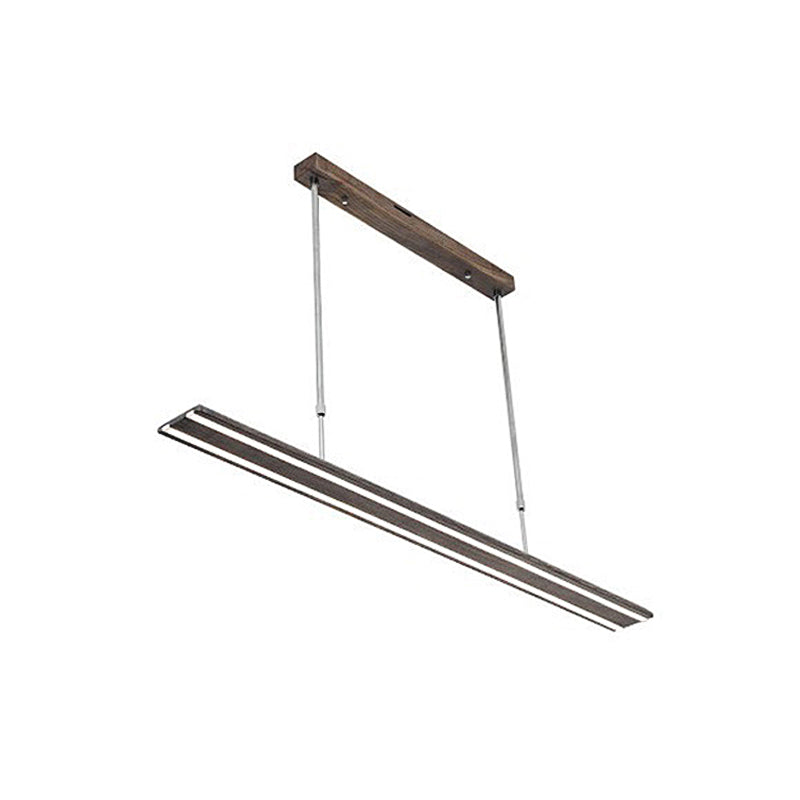 Modern Led Drop Pendant With Wood Shade - 1-Light Linear Ceiling Light Fixture