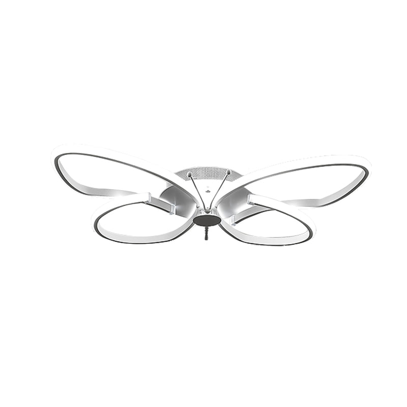 White Acrylic Butterfly Ceiling Light for Nursing Room - Contemporary Flush Mount