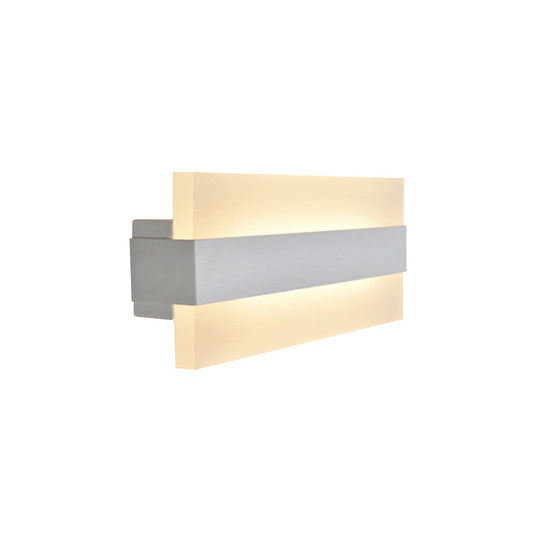 9 Acrylic Rectangular Led Wall Lamp White Sconce Light For Bedroom