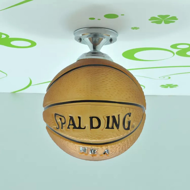 Boys Basketball Ceiling Mount Light - Sport Style Glass Ceiling Lamp for Bedroom