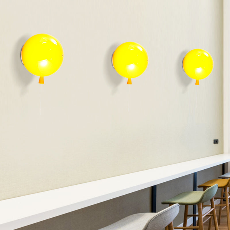 Balloon Shaped Glass Wall Sconce: Creative Light For Baby Bedroom & Corridor Yellow / 8