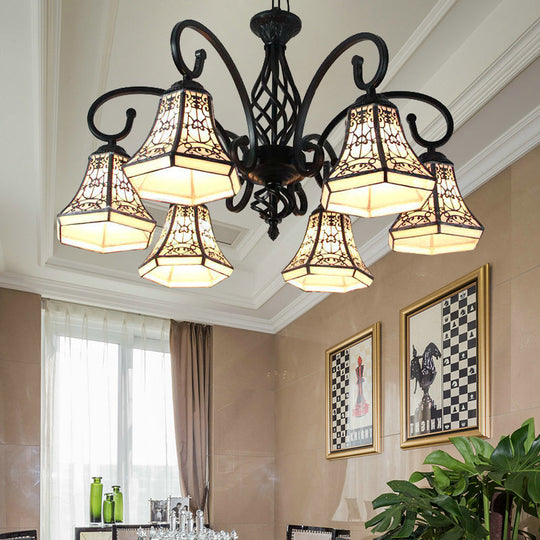 Fence Design Bell Chandelier: Lodge Style Multi Light for Indoor Living Rooms